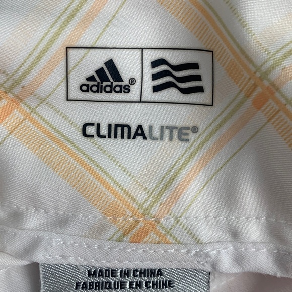 Adidas Climalite Plaid Golf Shorts Yellow White Sz 10  Performance golf shorts f - Picture 7 of 9